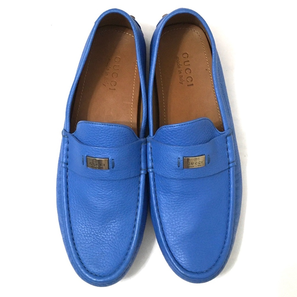 Gucci Blue Leather Loafers